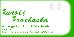 rudolf prochaska business card